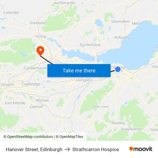 Hanover Street, Edinburgh to Strathcarron Hospice map