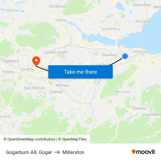 Gogarburn A8, Gogar to Millerston map