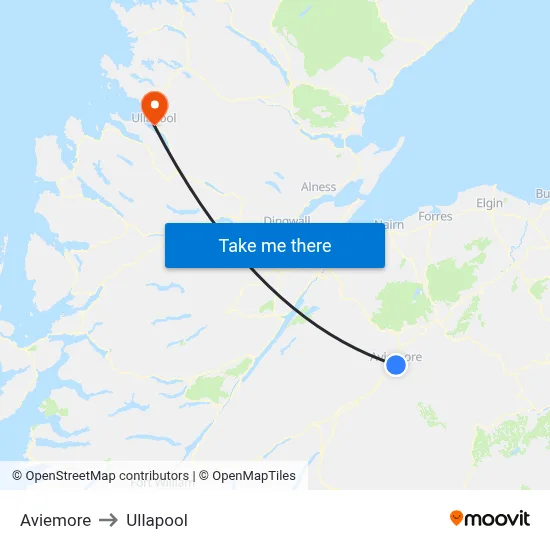 Aviemore to Ullapool map