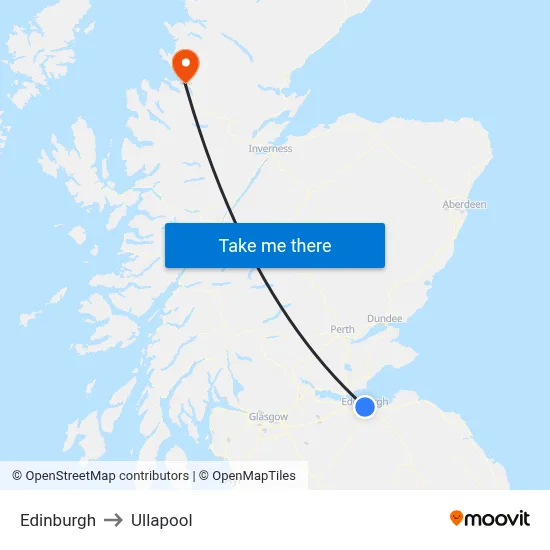 Edinburgh to Ullapool map