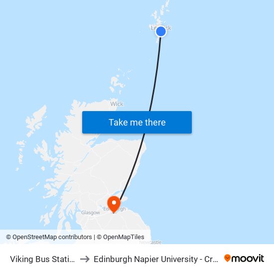 Viking Bus Station, Lerwick to Edinburgh Napier University - Craiglockhart Campus map
