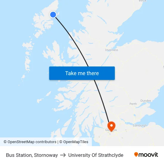 Bus Station, Stornoway to University Of Strathclyde map