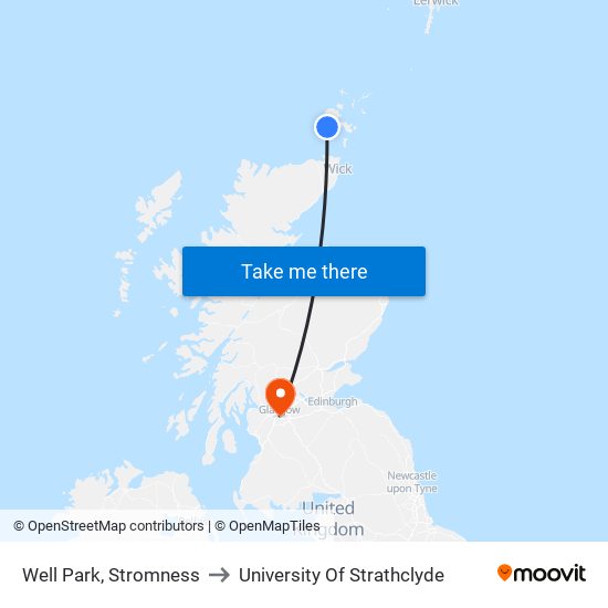 Well Park, Stromness to University Of Strathclyde map