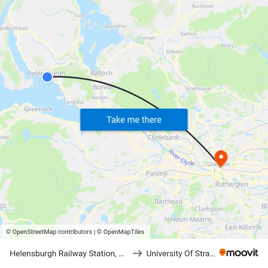 Helensburgh Railway Station, Helensburgh to University Of Strathclyde map