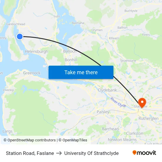 Station Road, Faslane to University Of Strathclyde map