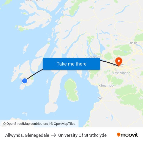 Allwynds, Glenegedale to University Of Strathclyde map