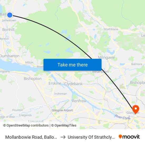 Mollanbowie Road, Balloch to University Of Strathclyde map