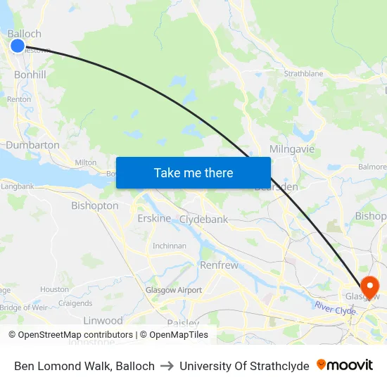 Ben Lomond Walk, Balloch to University Of Strathclyde map