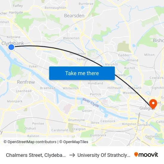 Chalmers Street, Clydebank to University Of Strathclyde map