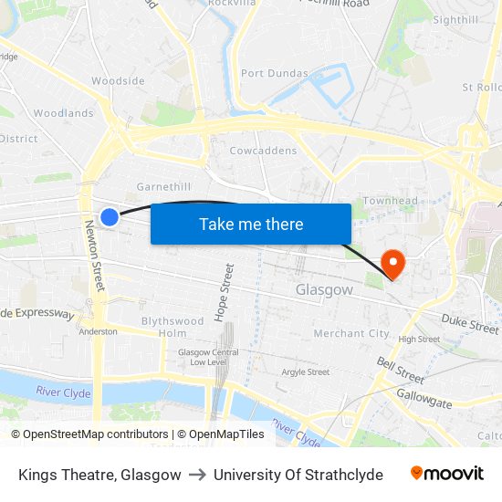 Kings Theatre, Glasgow to University Of Strathclyde map