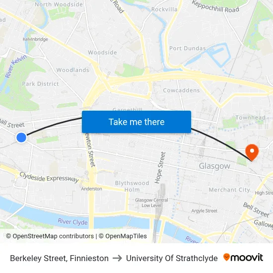 Berkeley Street, Finnieston to University Of Strathclyde map