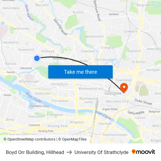 Boyd Orr Building, Hillhead to University Of Strathclyde map