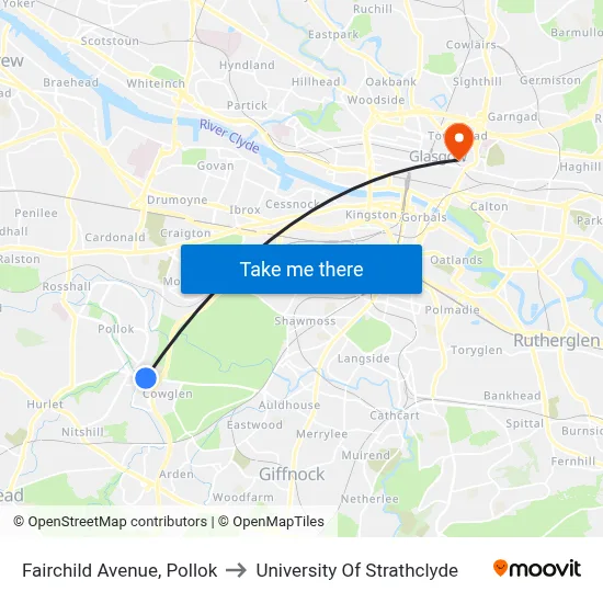 Fairchild Avenue, Pollok to University Of Strathclyde map
