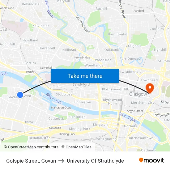 Golspie Street, Govan to University Of Strathclyde map