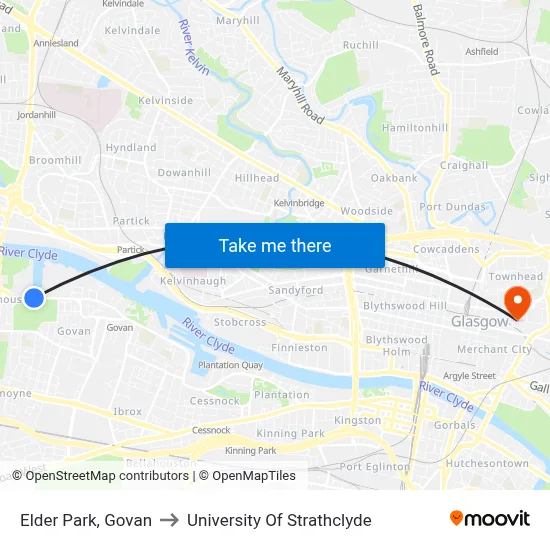 Elder Park, Govan to University Of Strathclyde map