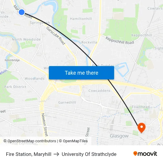 Fire Station, Maryhill to University Of Strathclyde map