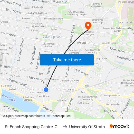St Enoch Shopping Centre, Glasgow to University Of Strathclyde map