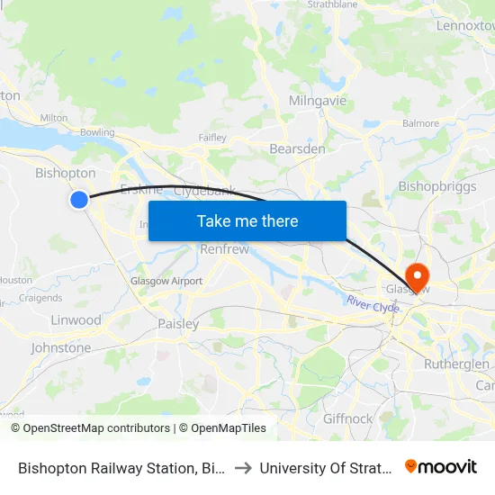Bishopton Railway Station, Bishopton to University Of Strathclyde map