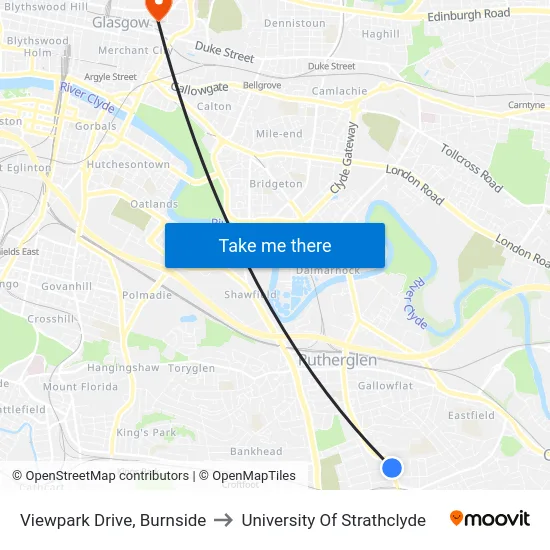 Viewpark Drive, Burnside to University Of Strathclyde map