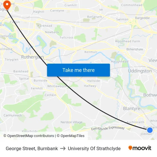 George Street, Burnbank to University Of Strathclyde map