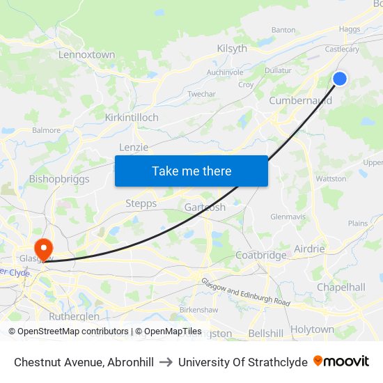 Chestnut Avenue, Abronhill to University Of Strathclyde map