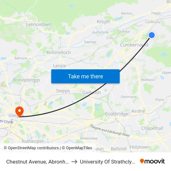 Chestnut Avenue, Abronhill to University Of Strathclyde map