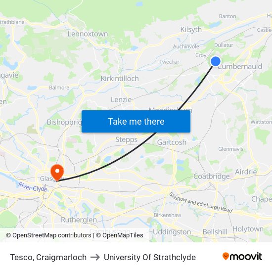 Tesco, Craigmarloch to University Of Strathclyde map