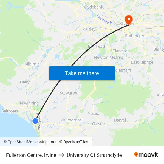 Fullerton Centre, Irvine to University Of Strathclyde map