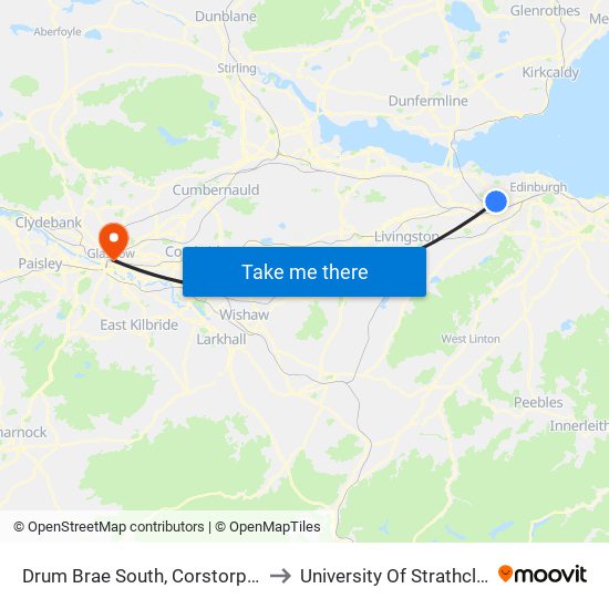 Drum Brae South, Corstorphine to University Of Strathclyde map