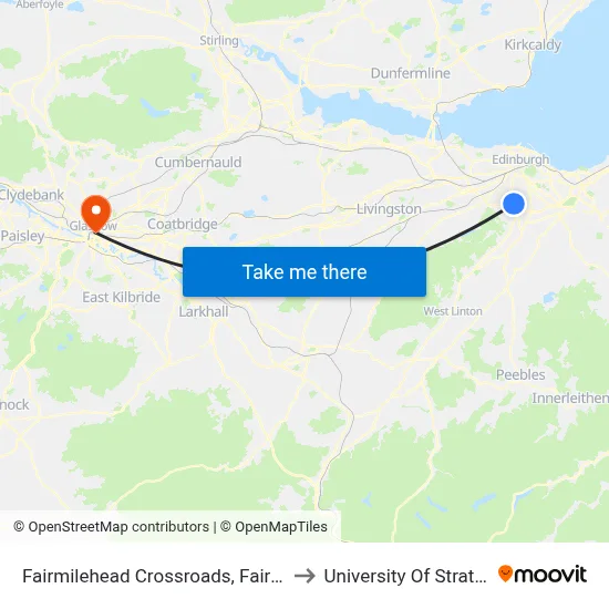 Fairmilehead Crossroads, Fairmilehead to University Of Strathclyde map