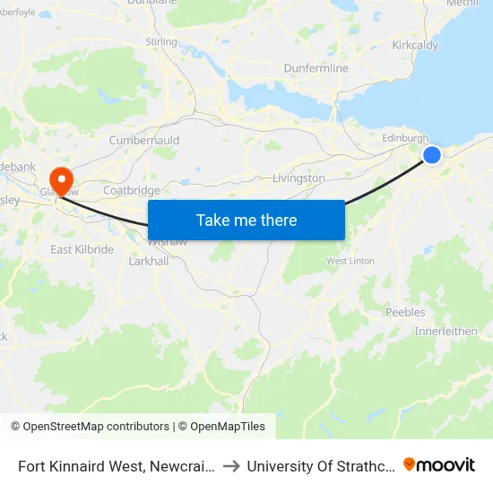 Fort Kinnaird West, Newcraighall to University Of Strathclyde map