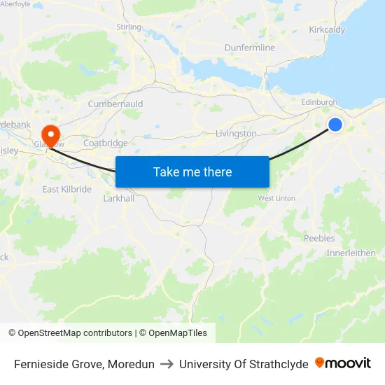 Fernieside Grove, Moredun to University Of Strathclyde map