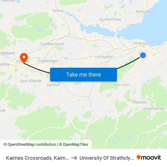 Kaimes Crossroads, Kaimes to University Of Strathclyde map