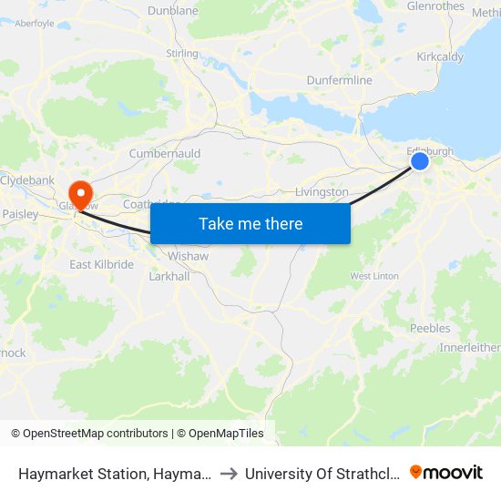 Haymarket Station, Haymarket to University Of Strathclyde map