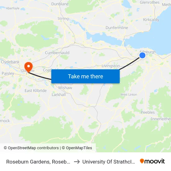 Roseburn Gardens, Roseburn to University Of Strathclyde map