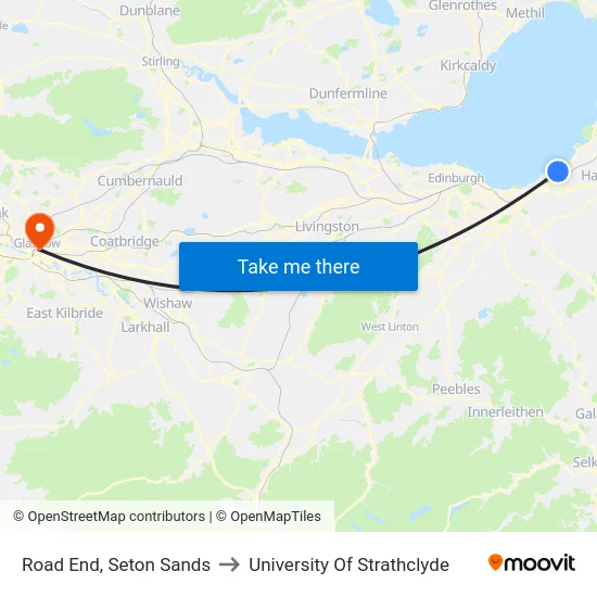 Road End, Seton Sands to University Of Strathclyde map