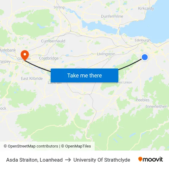 Asda Straiton, Loanhead to University Of Strathclyde map