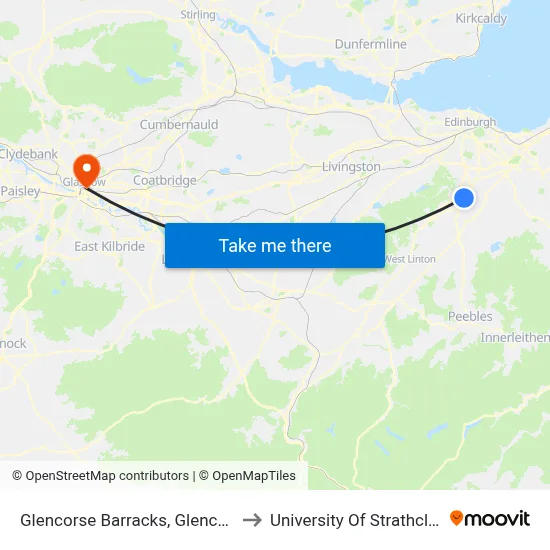 Glencorse Barracks, Glencorse to University Of Strathclyde map