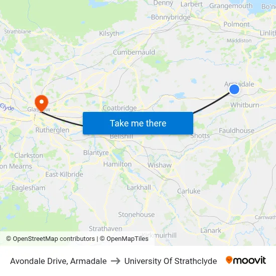 Avondale Drive, Armadale to University Of Strathclyde map