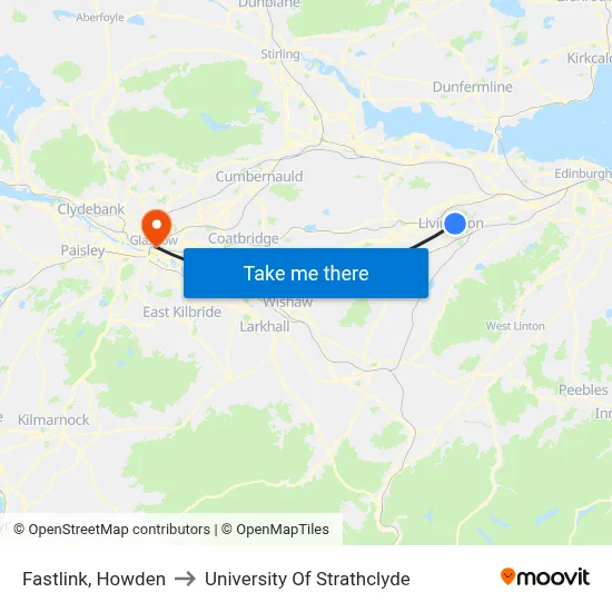 Fastlink, Howden to University Of Strathclyde map