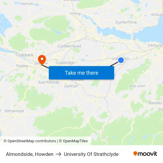 Almondside, Howden to University Of Strathclyde map