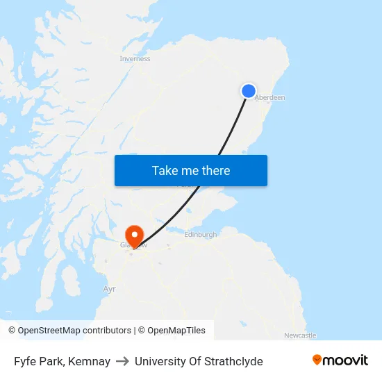 Fyfe Park, Kemnay to University Of Strathclyde map