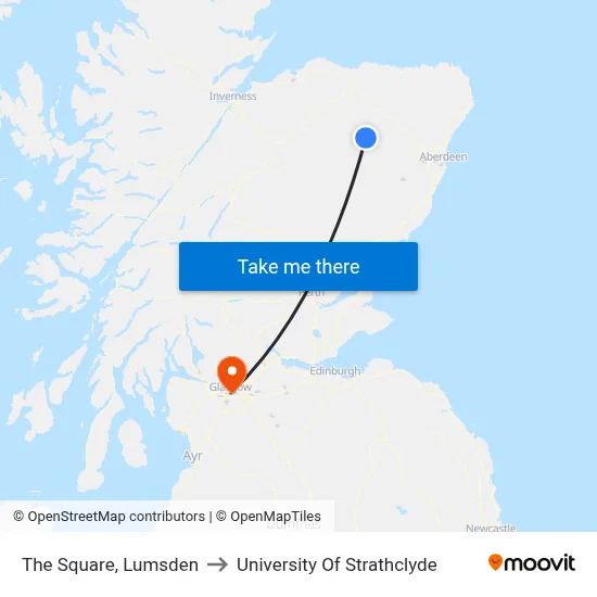 The Square, Lumsden to University Of Strathclyde map