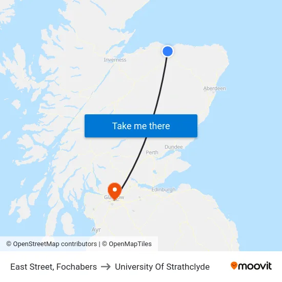 East Street, Fochabers to University Of Strathclyde map