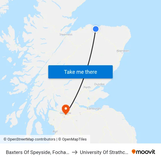 Baxters Of Speyside, Fochabers to University Of Strathclyde map