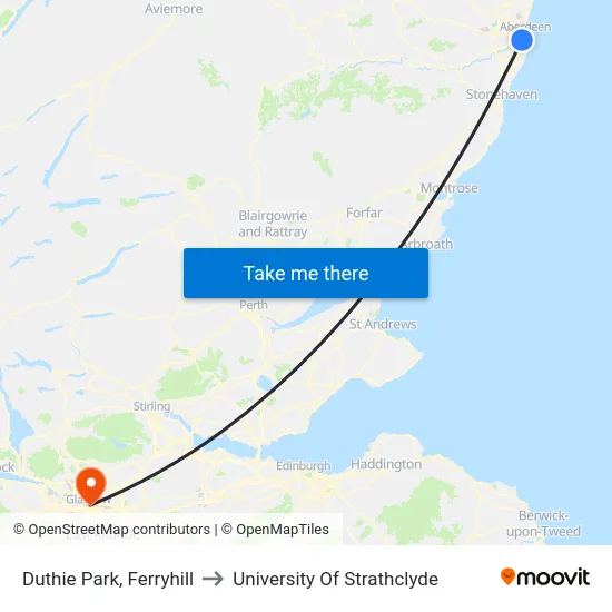 Duthie Park, Ferryhill to University Of Strathclyde map