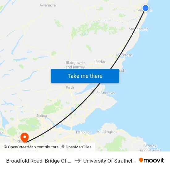 Broadfold Road, Bridge Of Don to University Of Strathclyde map