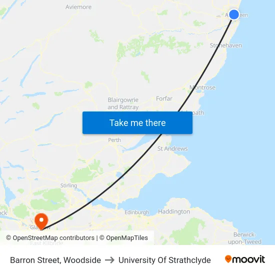 Barron Street, Woodside to University Of Strathclyde map