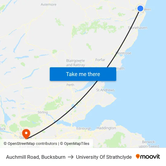 Auchmill Road, Bucksburn to University Of Strathclyde map