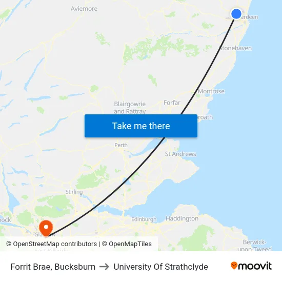 Forrit Brae, Bucksburn to University Of Strathclyde map
